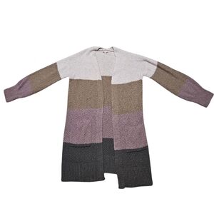 SO Colorblock Knit Longline Cardigan – Size M